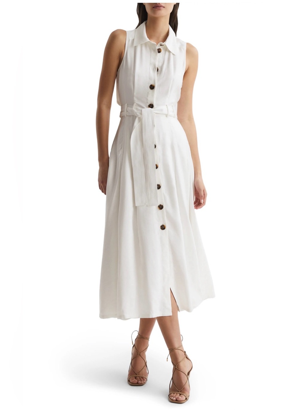 Reiss Milena Belted Cutout Sleeveless Maxi Dress